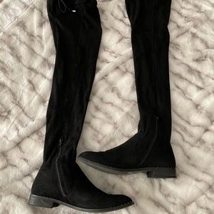 Black faux Suede Over-the-Knee boots